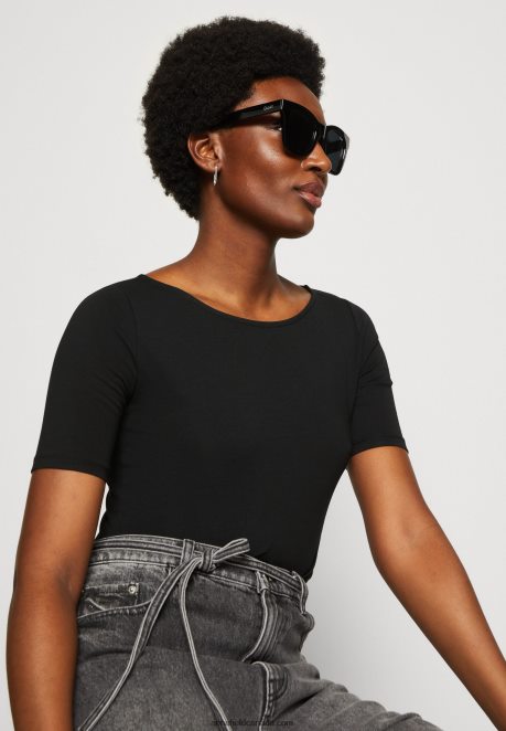 Anna Field Women Print T-Shirt Black/Black H42J4Z366
