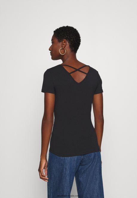 Anna Field Women Print T-Shirt Black H42J4Z249
