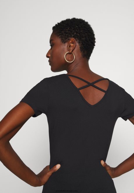 Anna Field Women Print T-Shirt Black H42J4Z249