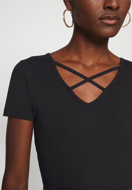 Anna Field Women Print T-Shirt Black H42J4Z249