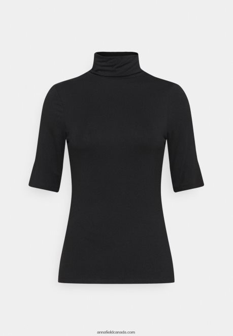 Anna Field Women Print T-Shirt Black H42J4Z251