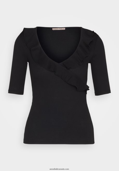 Anna Field Women Print T-Shirt Black H42J4Z268