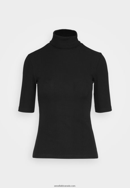 Anna Field Women Print T-Shirt Black H42J4Z291