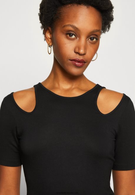 Anna Field Women Print T-Shirt Black H42J4Z307