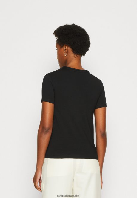 Anna Field Women Print T-Shirt Black H42J4Z325