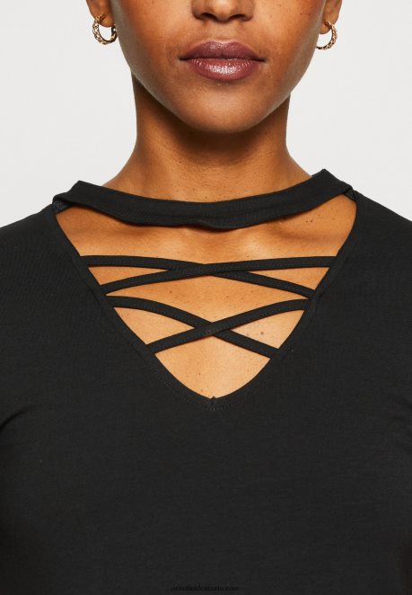 Anna Field Women Print T-Shirt Black H42J4Z325