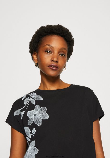 Anna Field Women Print T-Shirt Black H42J4Z331