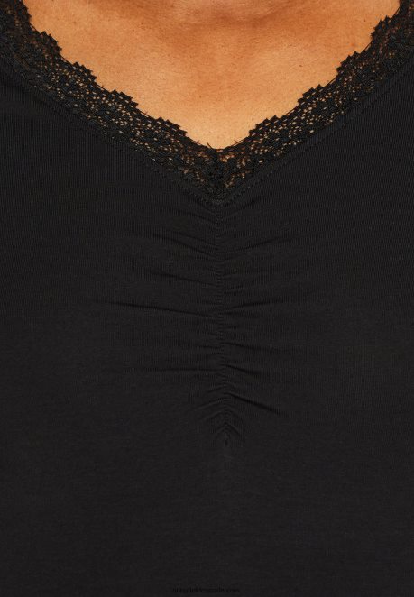 Anna Field Women Print T-Shirt Black H42J4Z353