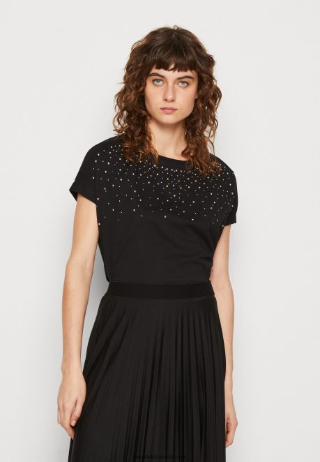 Anna Field Women Print T-Shirt Black H42J4Z358