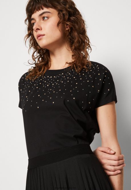 Anna Field Women Print T-Shirt Black H42J4Z358