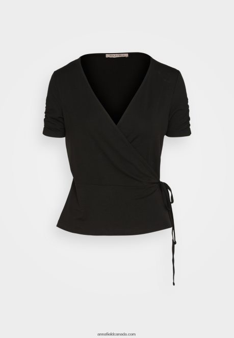 Anna Field Women Print T-Shirt Black H42J4Z361