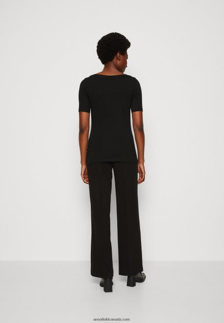 Anna Field Women Print T-Shirt Black H42J4Z375