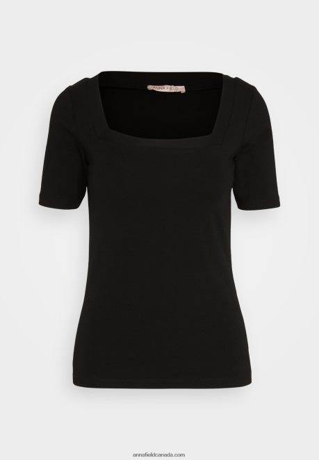 Anna Field Women Print T-Shirt Black H42J4Z375