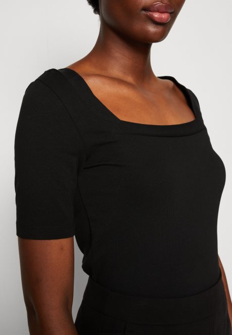 Anna Field Women Print T-Shirt Black H42J4Z375
