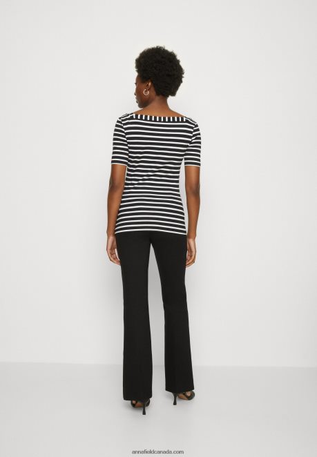 Anna Field Women Print T-Shirt Black/White H42J4Z298