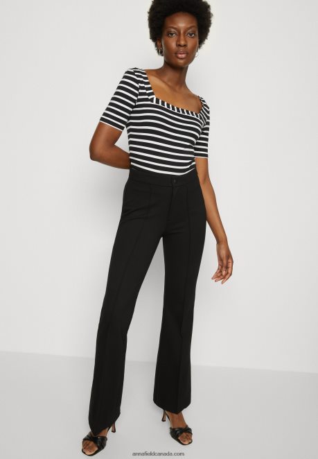 Anna Field Women Print T-Shirt Black/White H42J4Z298