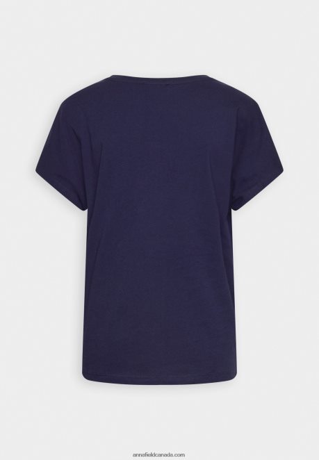 Anna Field Women Print T-Shirt Blue H42J4Z319