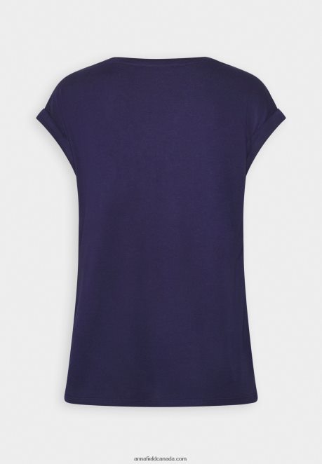 Anna Field Women Print T-Shirt Dark Blue H42J4Z253