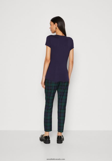 Anna Field Women Print T-Shirt Dark Blue H42J4Z355