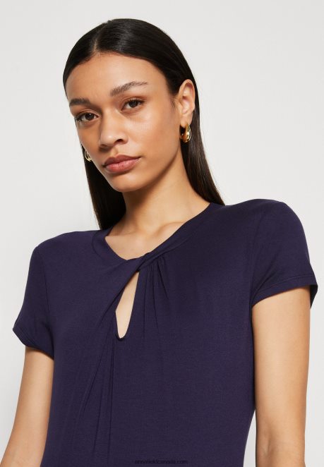 Anna Field Women Print T-Shirt Dark Blue H42J4Z355