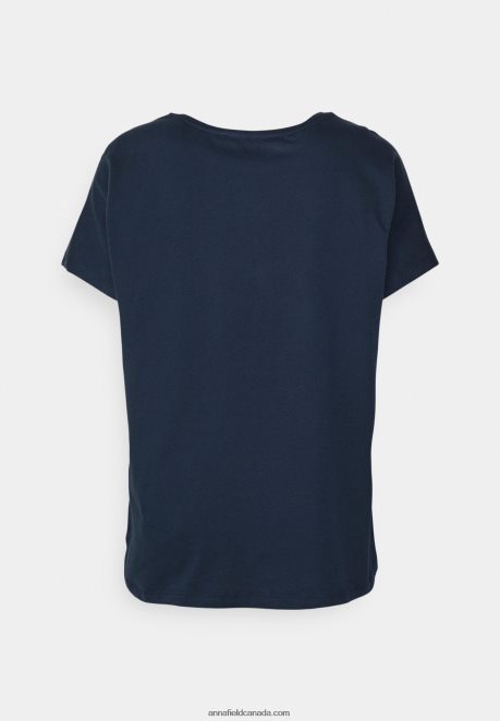 Anna Field Women Print T-Shirt Dark Blue H42J4Z357