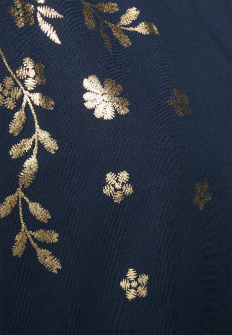 Anna Field Women Print T-Shirt Dark Blue H42J4Z357