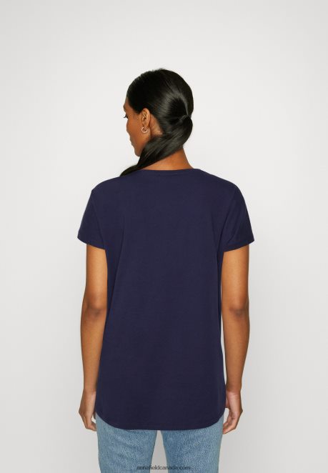 Anna Field Women Print T-Shirt Dark Blue H42J4Z362