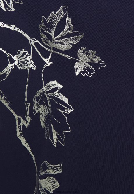 Anna Field Women Print T-Shirt Dark Blue H42J4Z362