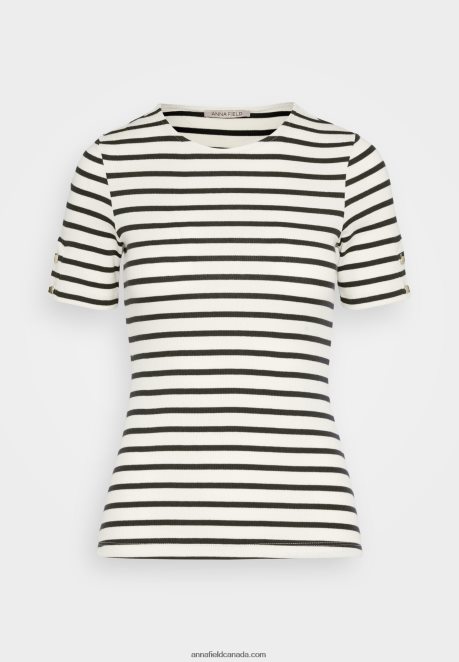 Anna Field Women Print T-Shirt Dark Blue/White H42J4Z339