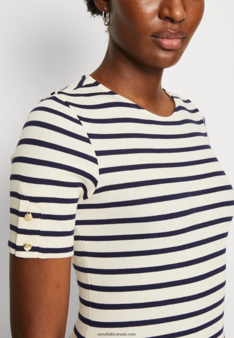 Anna Field Women Print T-Shirt Dark Blue/White H42J4Z339