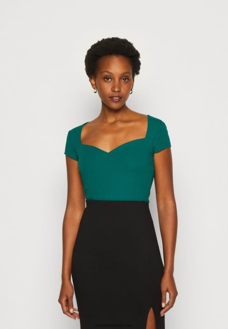 Anna Field Women Print T-Shirt Dark Green H42J4Z240