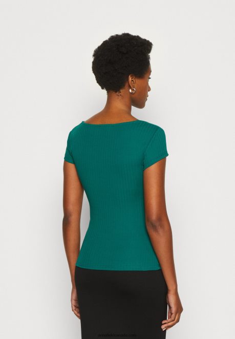 Anna Field Women Print T-Shirt Dark Green H42J4Z240