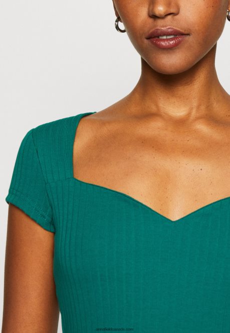 Anna Field Women Print T-Shirt Dark Green H42J4Z240