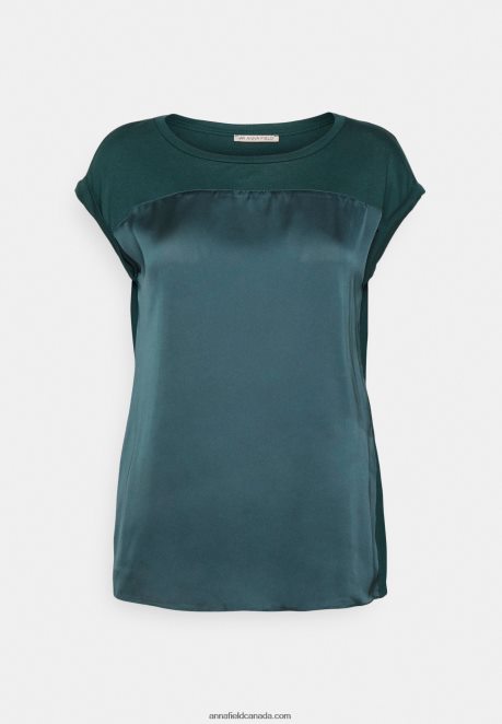 Anna Field Women Print T-Shirt Dark Green H42J4Z241