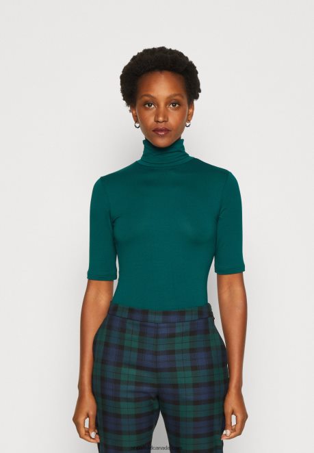 Anna Field Women Print T-Shirt Dark Green H42J4Z286