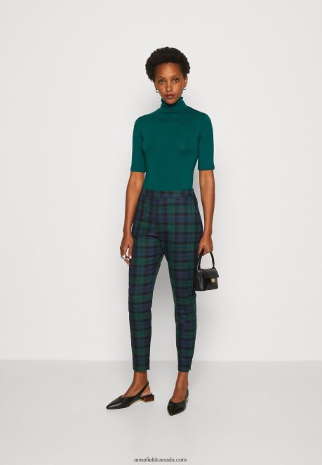 Anna Field Women Print T-Shirt Dark Green H42J4Z286