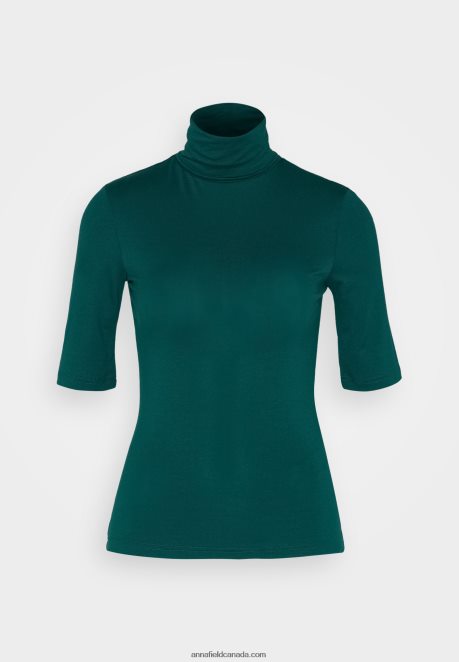 Anna Field Women Print T-Shirt Dark Green H42J4Z286