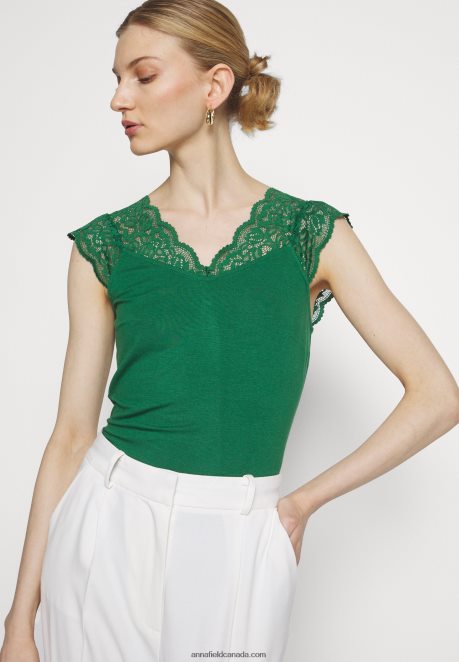 Anna Field Women Print T-Shirt Dark Green H42J4Z302
