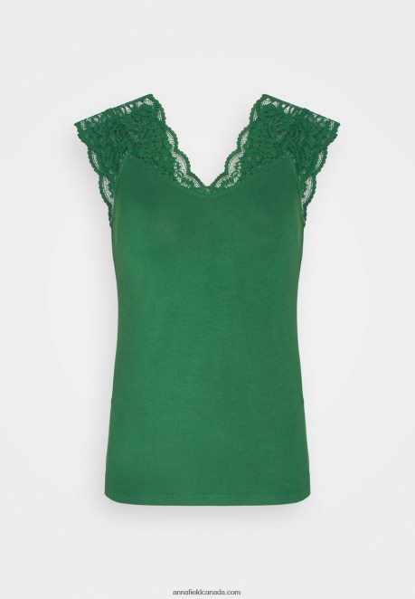 Anna Field Women Print T-Shirt Dark Green H42J4Z302