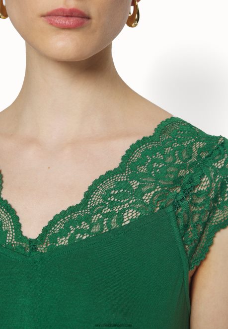 Anna Field Women Print T-Shirt Dark Green H42J4Z302