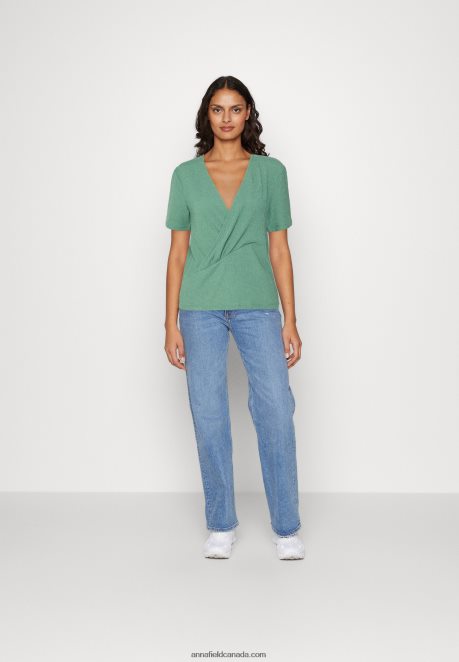 Anna Field Women Print T-Shirt Dark Green H42J4Z359