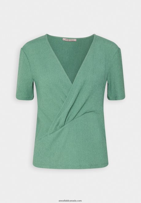 Anna Field Women Print T-Shirt Dark Green H42J4Z359