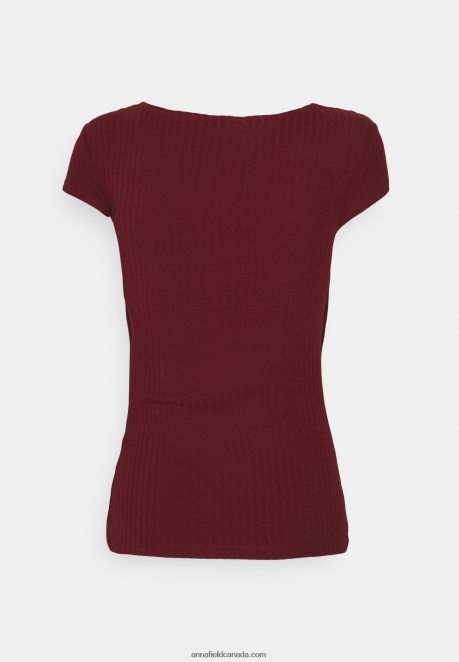 Anna Field Women Print T-Shirt Dark Red H42J4Z243