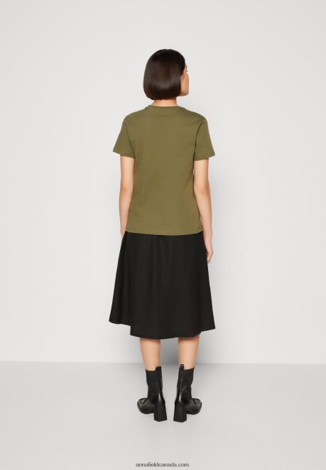 Anna Field Women Print T-Shirt Green H42J4Z349