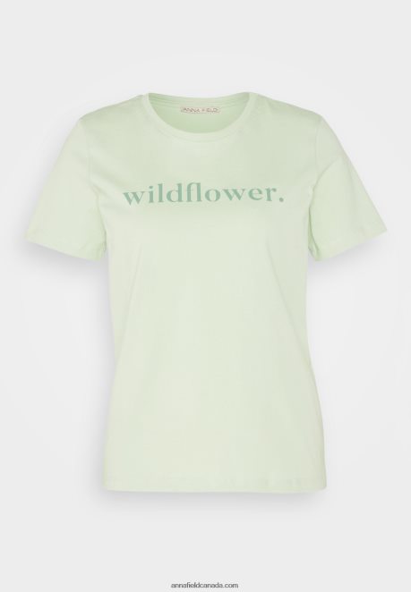 Anna Field Women Print T-Shirt Green H42J4Z373