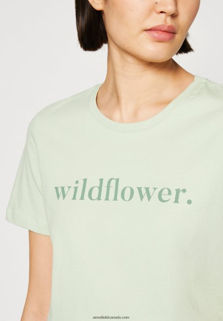 Anna Field Women Print T-Shirt Green H42J4Z373