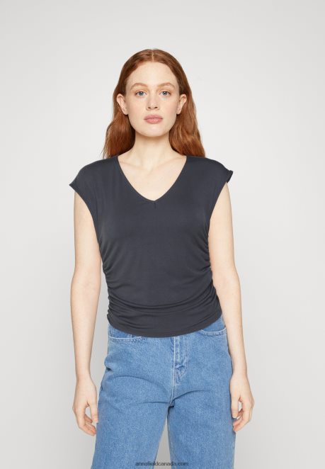Anna Field Women Print T-Shirt Grey H42J4Z351