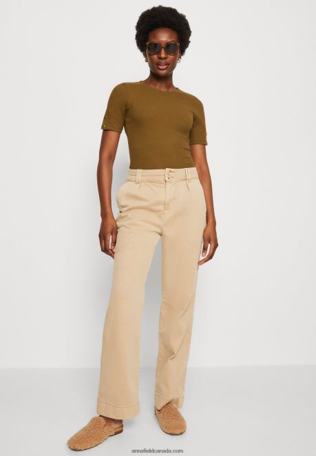 Anna Field Women Print T-Shirt Khaki H42J4Z368