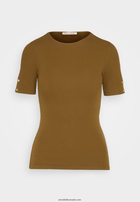 Anna Field Women Print T-Shirt Khaki H42J4Z368