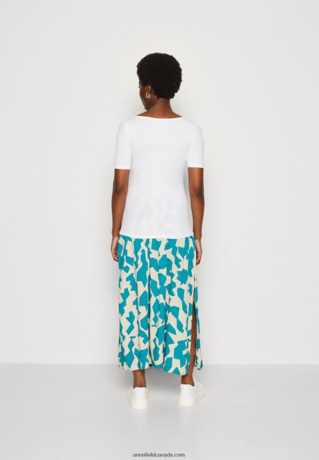 Anna Field Women Print T-Shirt Light Blue/White H42J4Z292
